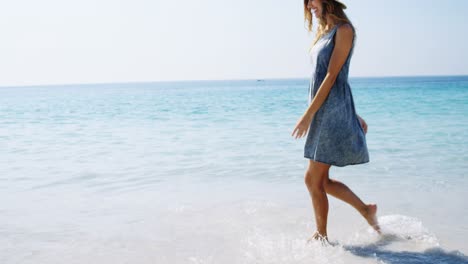 beautiful woman enjoying at beach