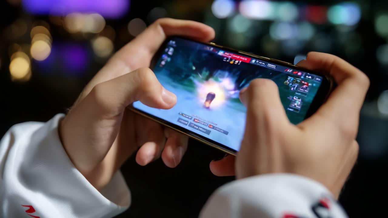 Exciting Mobile Gaming Experience: A Player's Focused Journey Through Intense Battles and Dynamic Gameplay in a Vibrant Digital World Captured in Engaging Frames