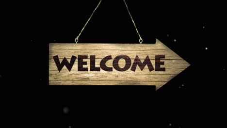 welcome, profit, idea on wodden sign - on black
