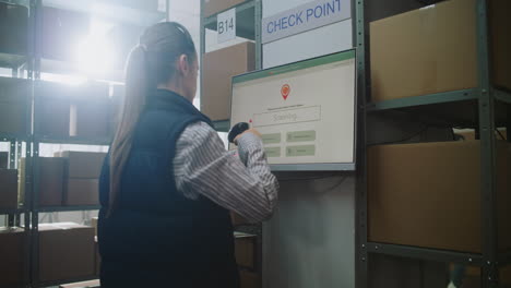 warehouse worker scanning packages