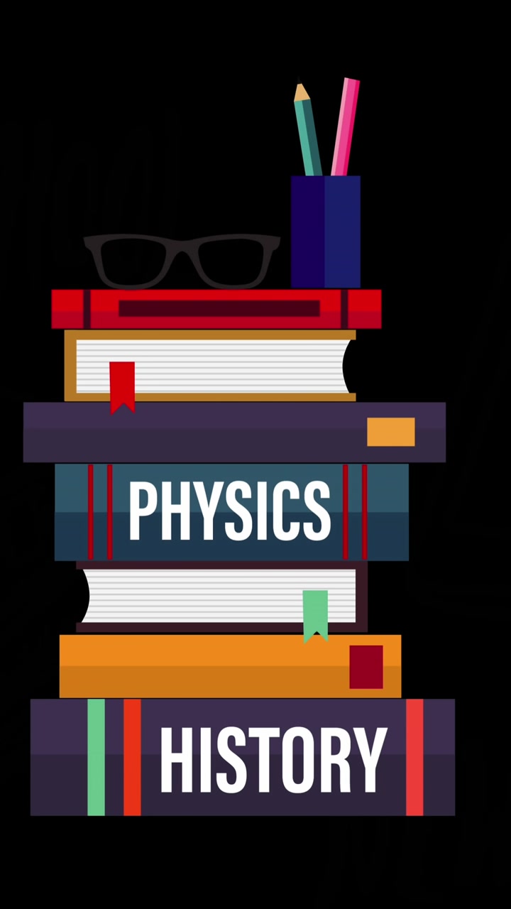 Animation of stack of books over black background
