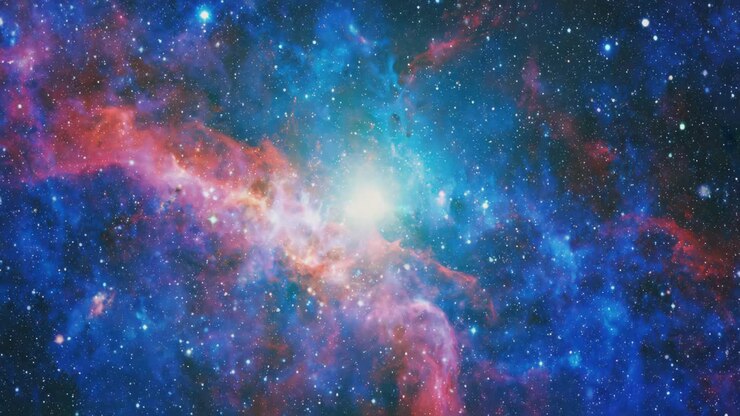 Nebulosa colorida y campo estelar en el espacio profundo