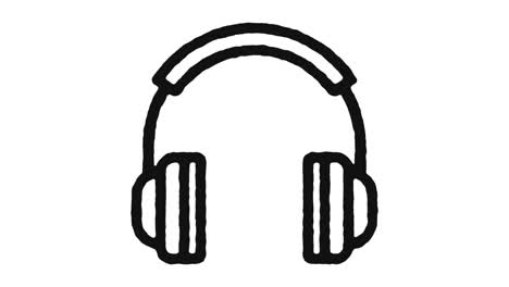 headphones icon animation footage & alpha channel