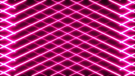 animation of multiple glowing neon pink diagonal lines crossing on seamless loop