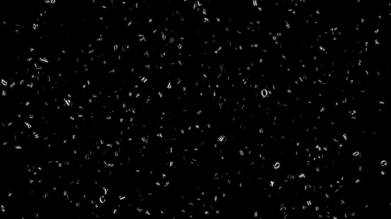 Lot of falling letters Seamless Loop on Green Screen for Keying