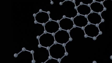 animación de micro 3d de moléculas en fondo negro