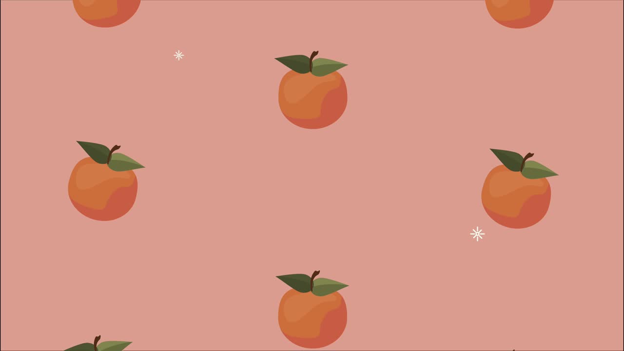 animación de patrones de frutas de naranjas frescas