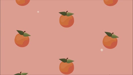 fresh oranges fruits pattern animation