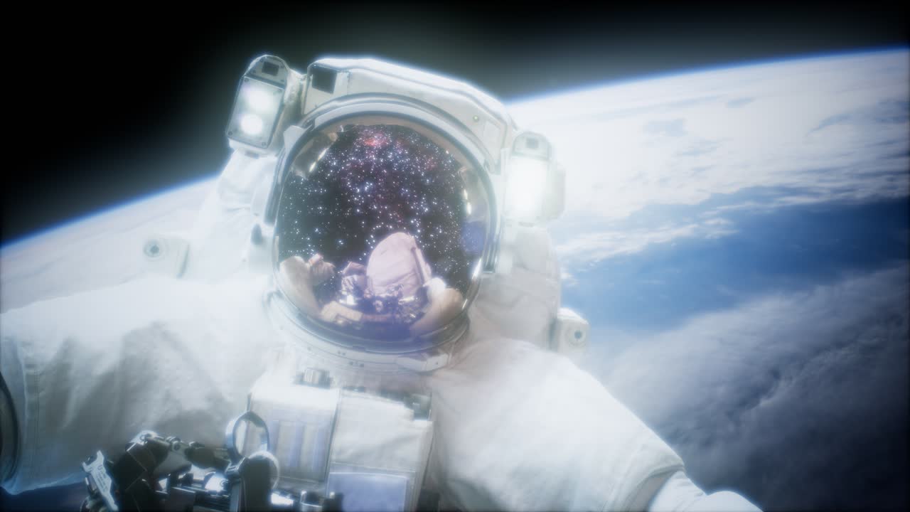 Astronaut at spacewalk. Elements of this image furnished by NASA