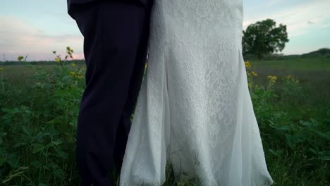 A-bride-and-groom-stand-together