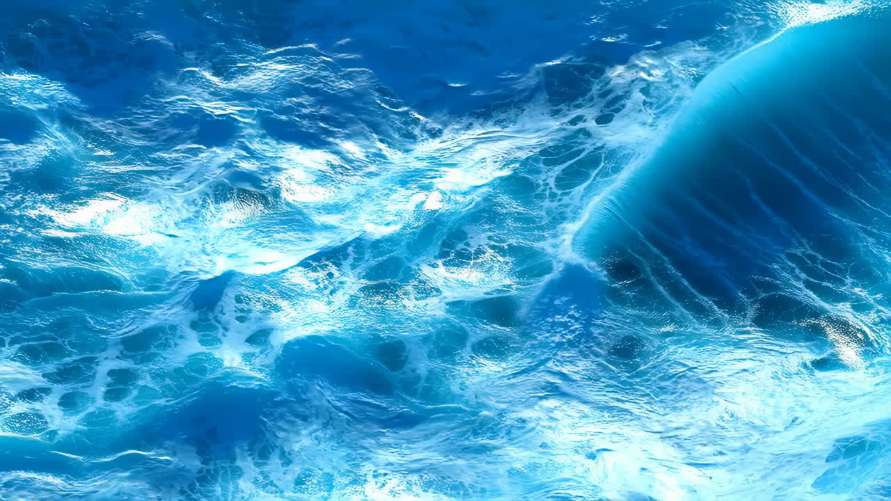 Dynamic Blue Ocean Waves Abstract
