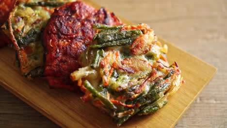 Pajeon-or-Korean-pancake-and-Korean-Kimchi-pancake-or-Kimchijeon---Korean-traditional-food-style