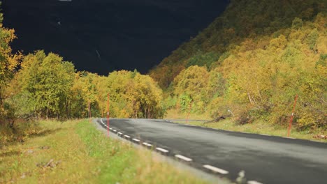 Estrecho-Camino-Rural-En-El-Paisaje-De-Luz-De-Contraste-De-Otoño