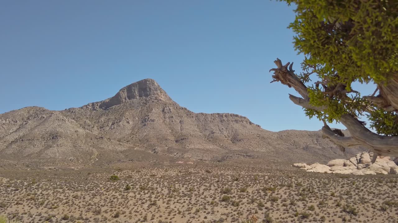 Big sandstone peak view in Red Rock Canyon from Nevada