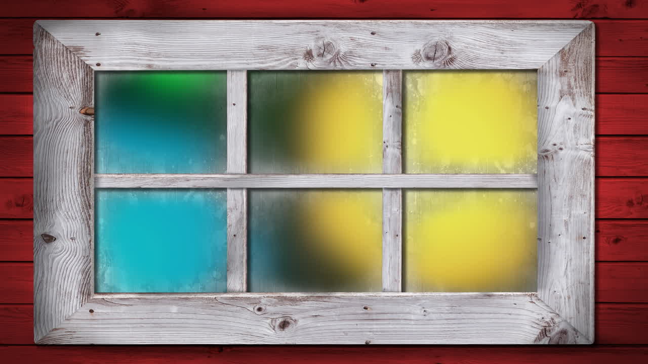 animación de luces de hadas de navidad parpadeando en la ventana de invierno.