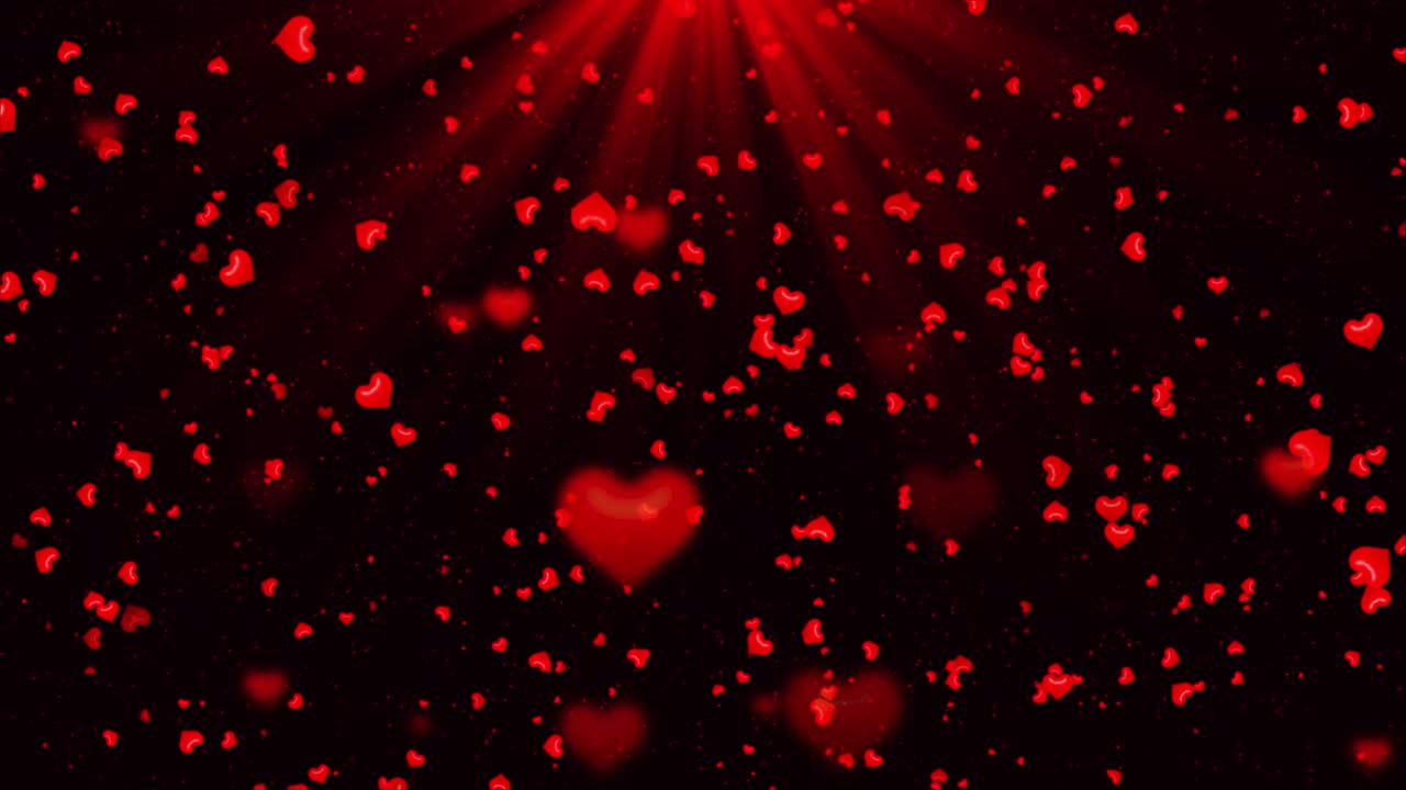 Particle flying hearts valentines day pink red animation hearts greeting love hearts festive of