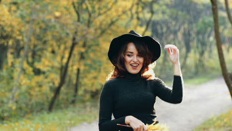 beauty romantic girl outdoors enjoying nature. portrait of young fashion woman outdoor on autumn background