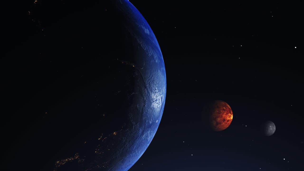 4k planeta del sistema solar en el espacio