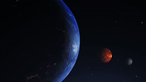 4k planeta del sistema solar en el espacio