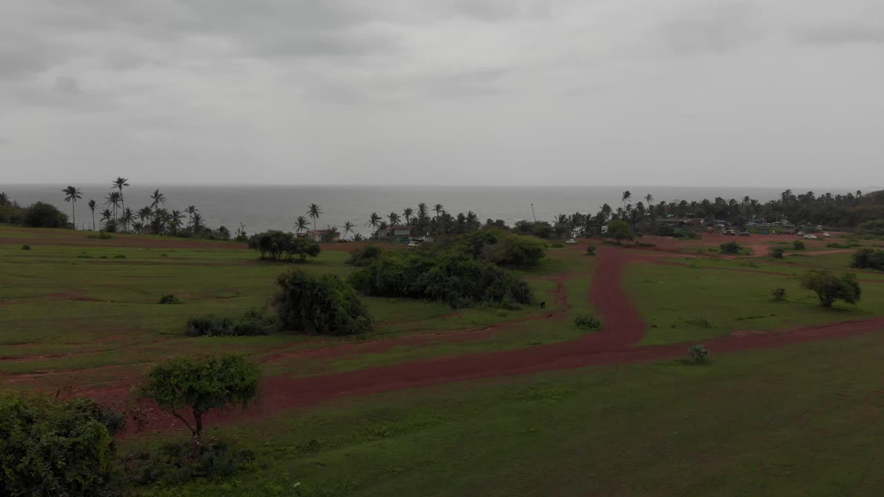 인도 그린 비치와 바다. 항공 영상