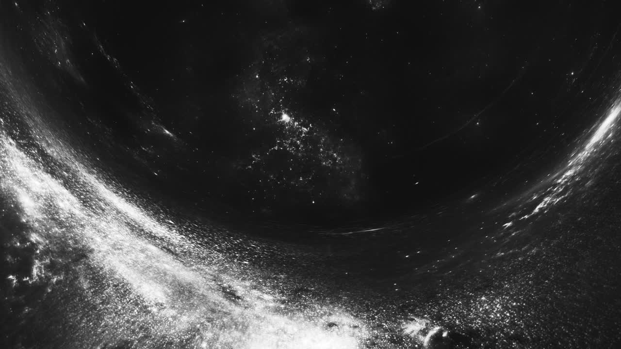 A giant wormhole curves the black space around it