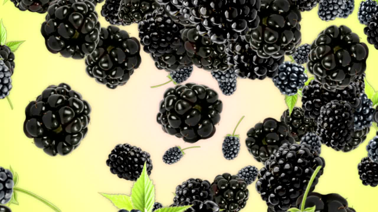 падающие черники на заднем плане