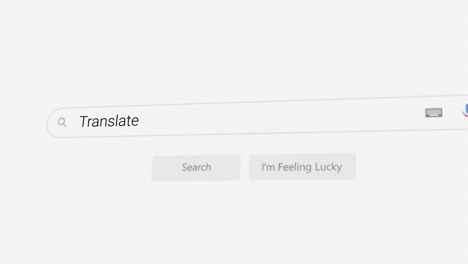 búsqueda de traducción en el navegador de internet