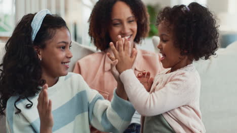 happy family playing and bonding at home