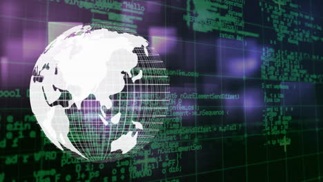 animation of globe and data processing