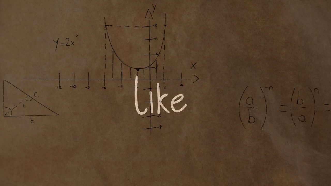 갈색 배경 위에 수학 수식의 애니메이션