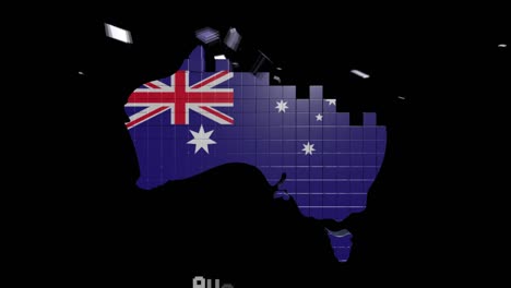 australia map showing up intro by regions 4k animated australian map intro background with countries appearing and fading one by one and camera movement