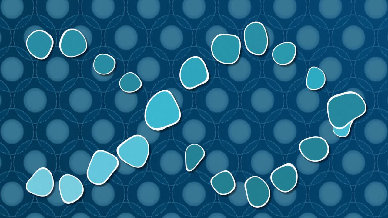 파란 바탕에 파란 세포 위에 dna의 애니메이션