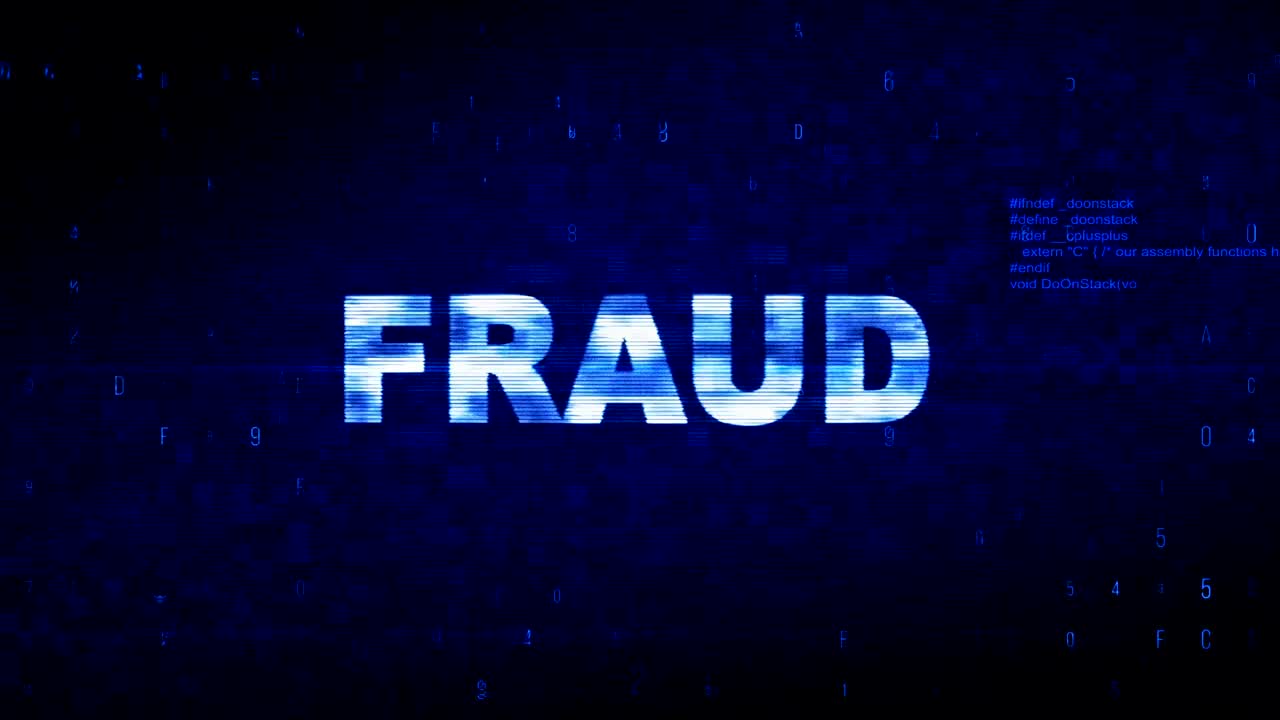 fraude texto ruido digital sacudida glitch distorsión efecto error animación