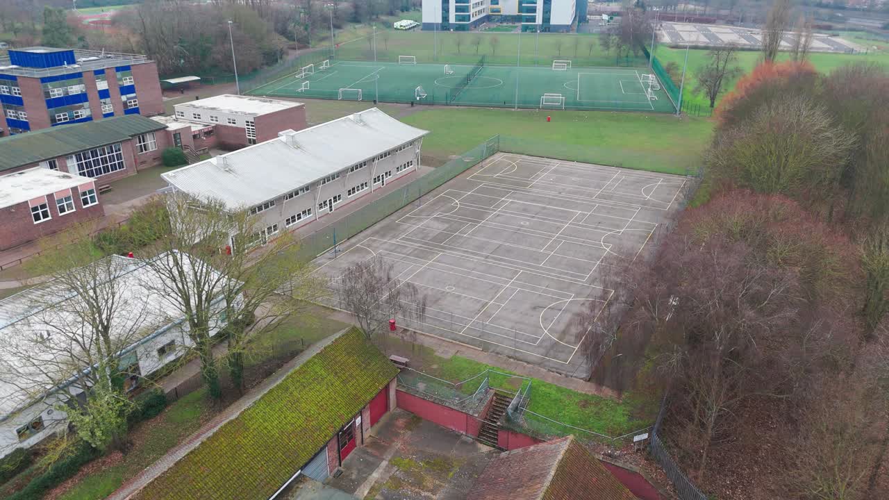 Aerial view of Bury St Edmunds football pitches and tennis court