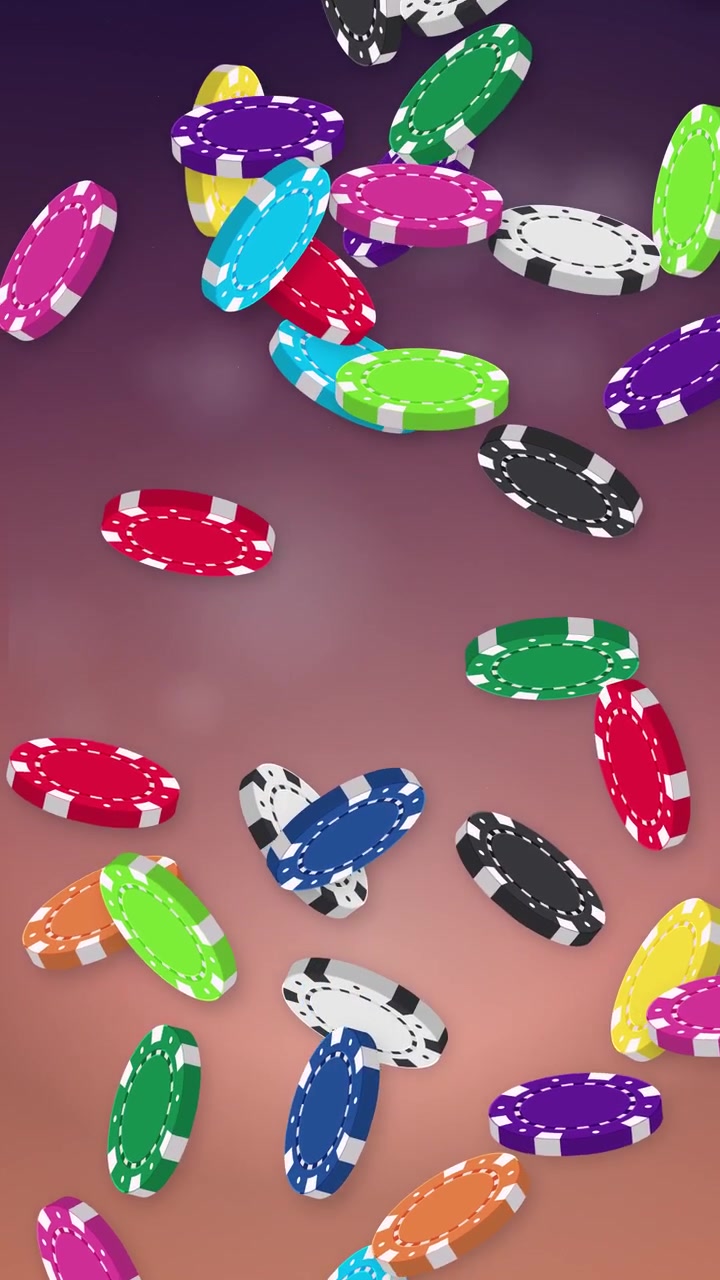 Farverige casino pokerchips faldende nedad