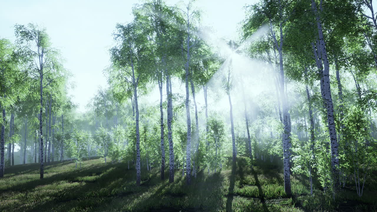 早上在陽光下看到樹林