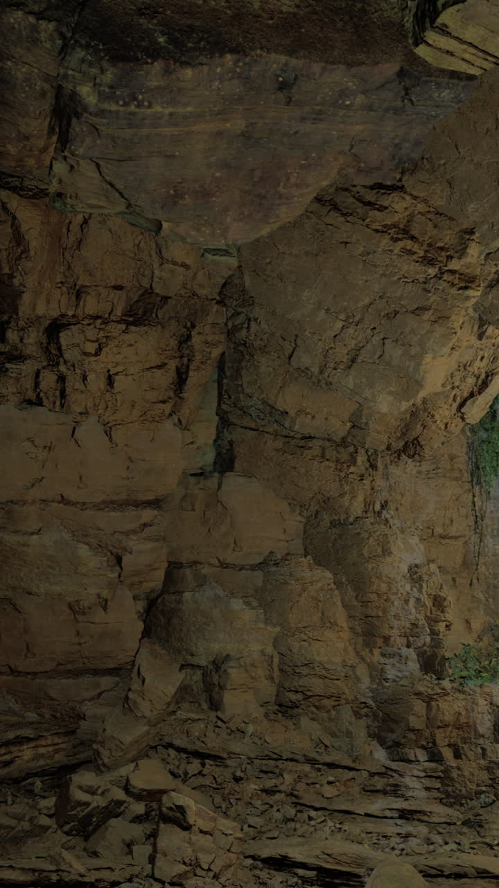 Majestic cave interior with natural light streaming through openings