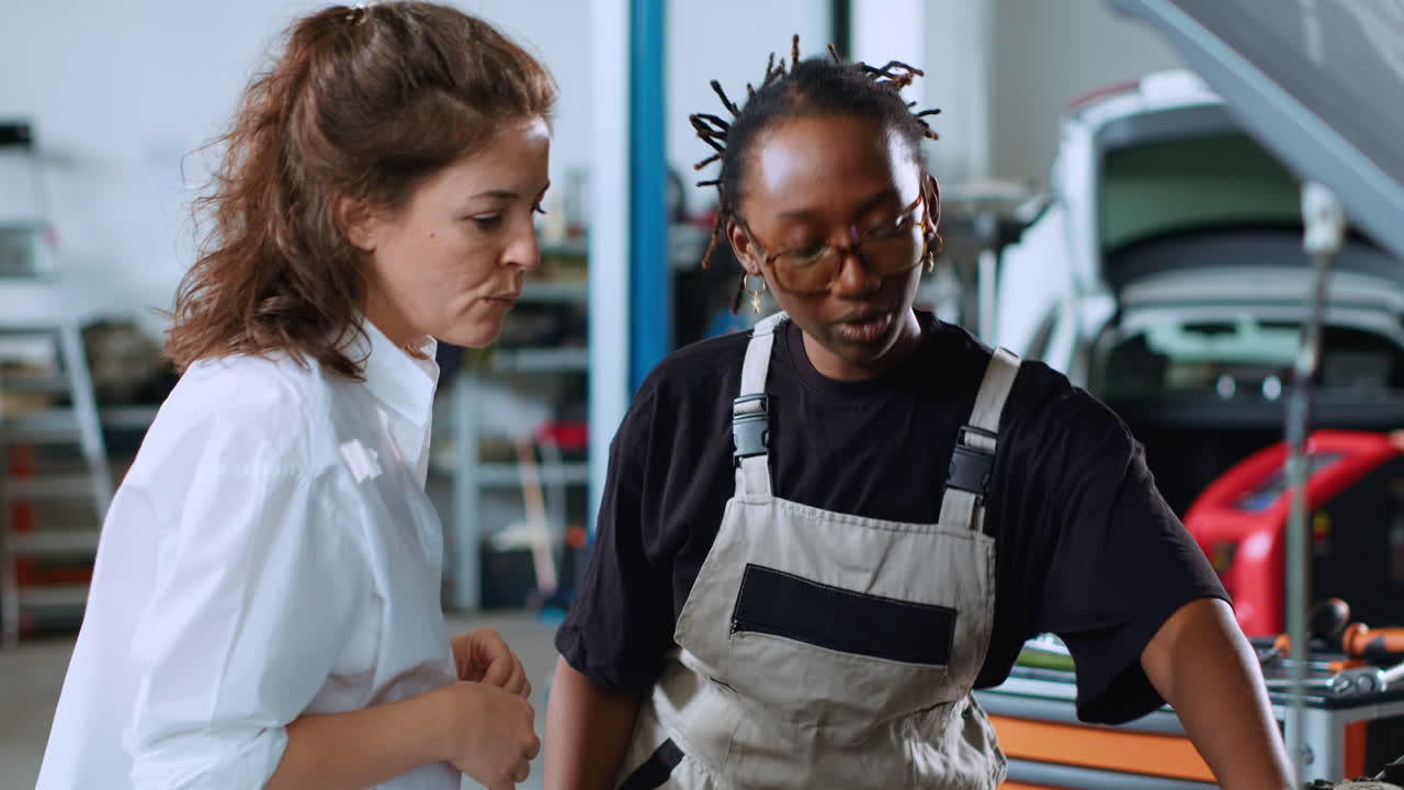 Expert does car maintenance for client