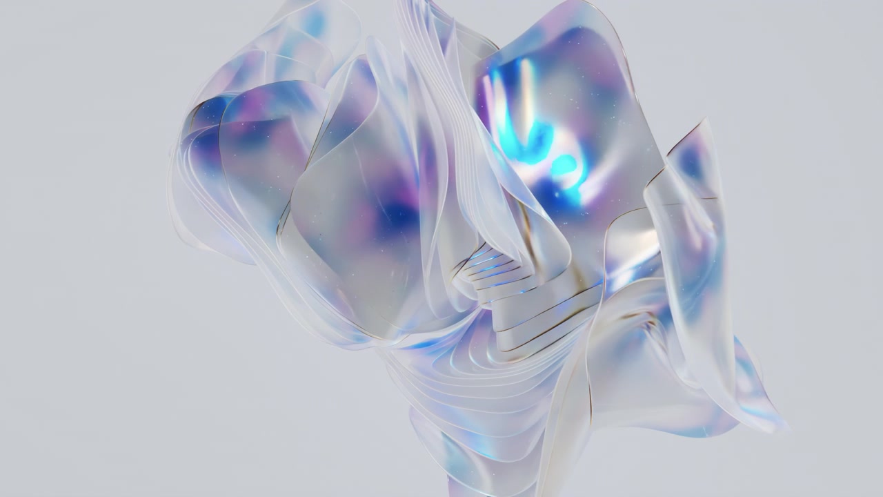 Holographic flowing fabric 3d animation in 4k