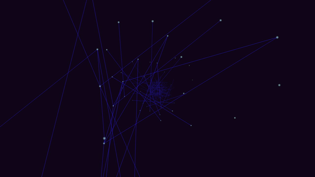 Network of interconnected lines and dots on a blue background