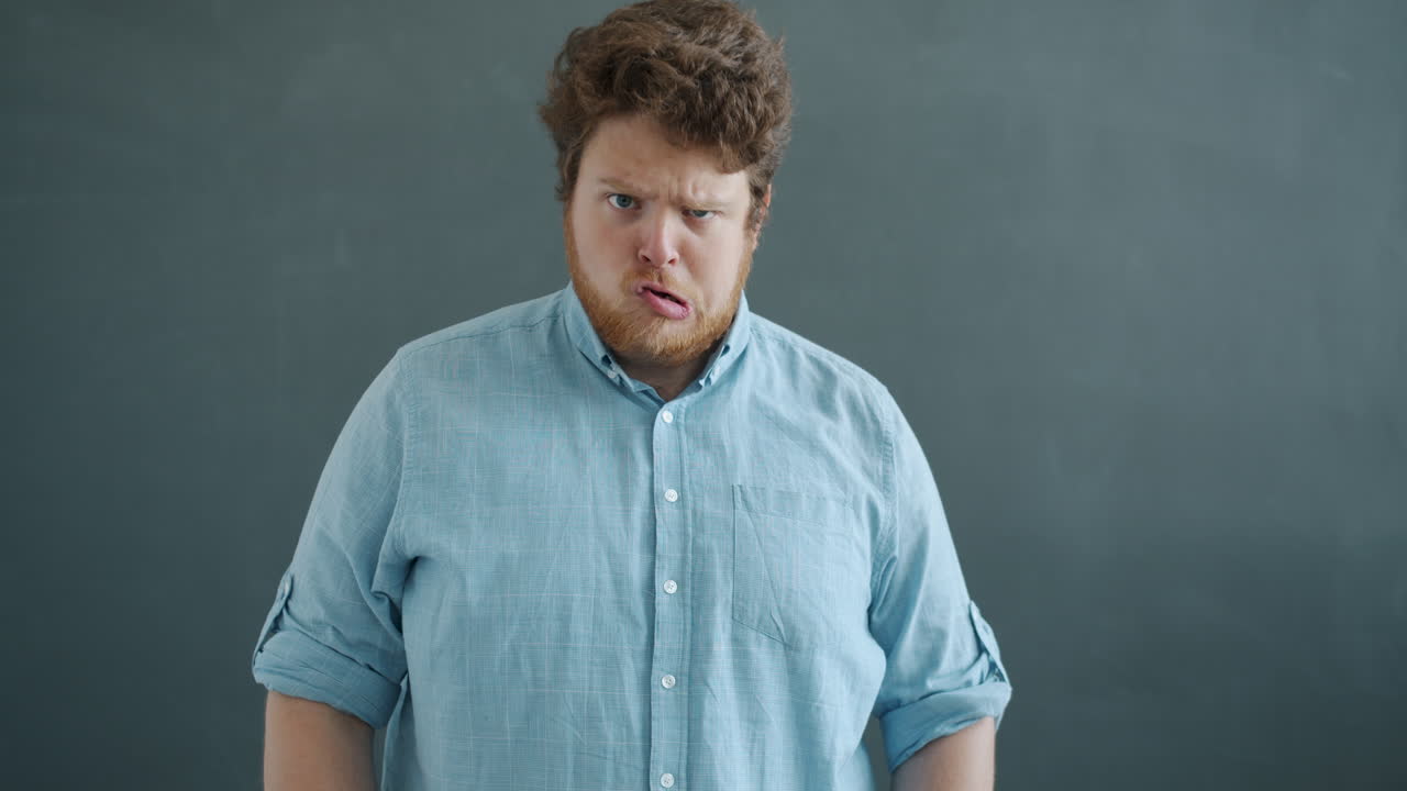 Man expressing different emotions