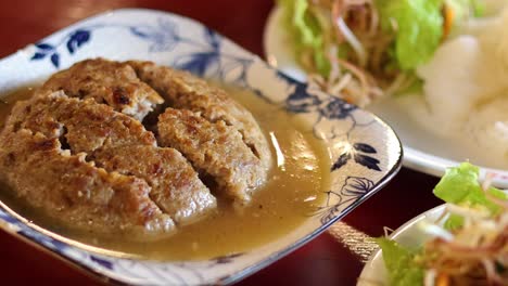 display of traditional vietnamese dish on table