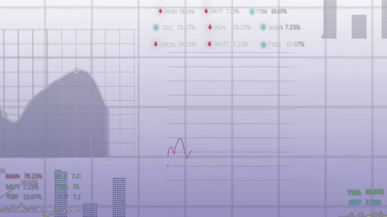 animación del procesamiento de datos financieros a través de la red