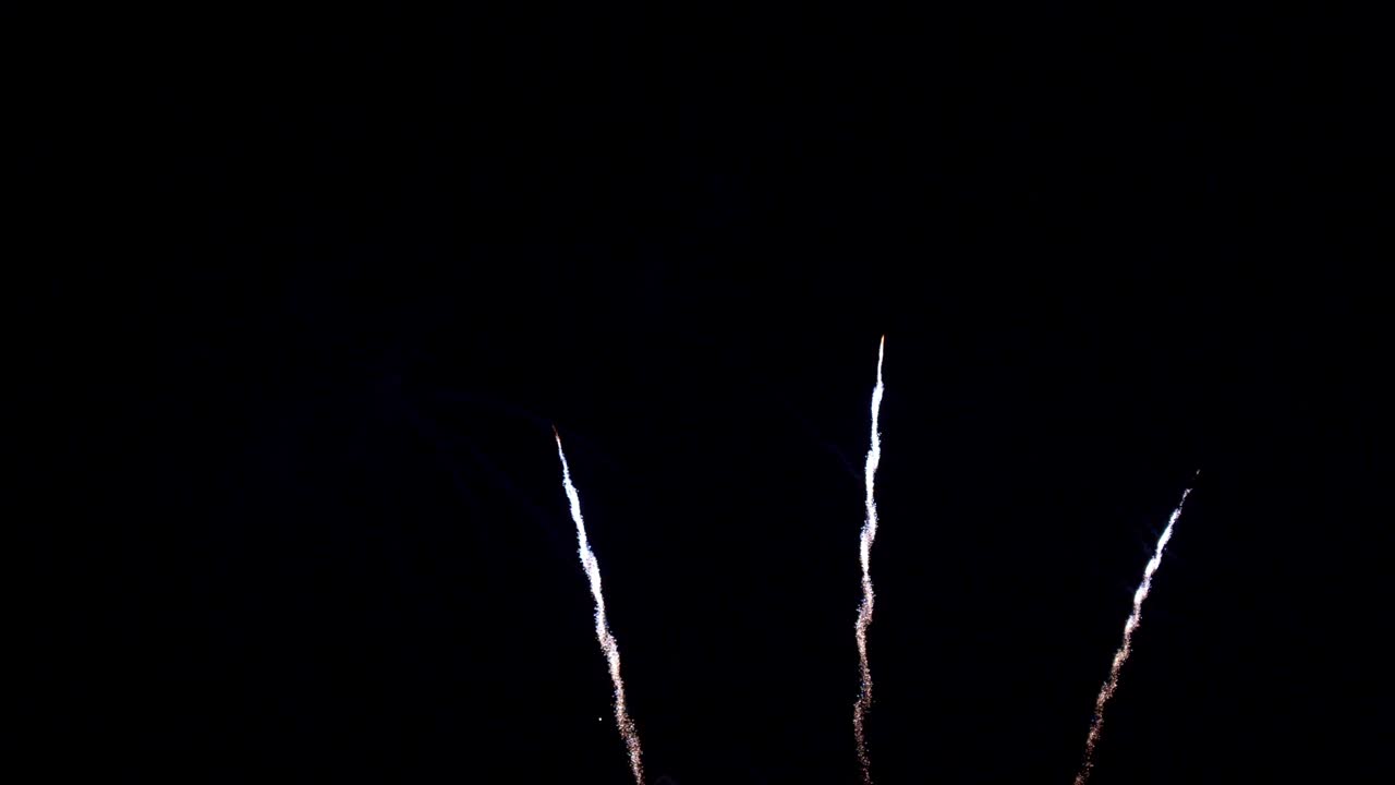 축제에서 축하하기 위해 밤에 아름다운 다채로운 불 작품 전시