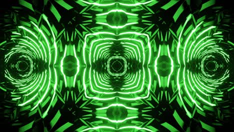 vj loop green neon kaleidoscope. seamless animation.