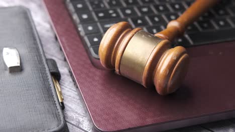 gavel on a laptop