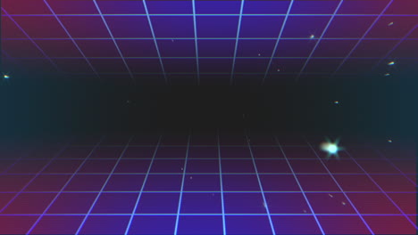 arte geométrico vibrante con tonos alternativos de azul y púrpura