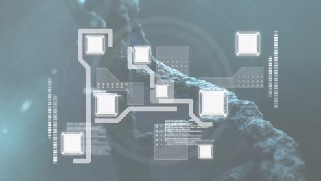 animation of scope scanning and data processing over dna strand