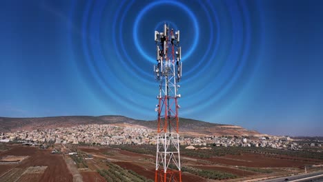 ondas de la torre de radio imágenes animadas de drones