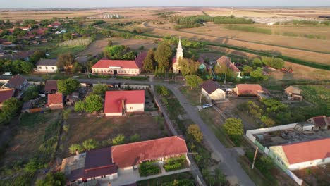 Drone-Moving-in-on-Slavic-Orthodox-Serbian-Church-in-a-Village